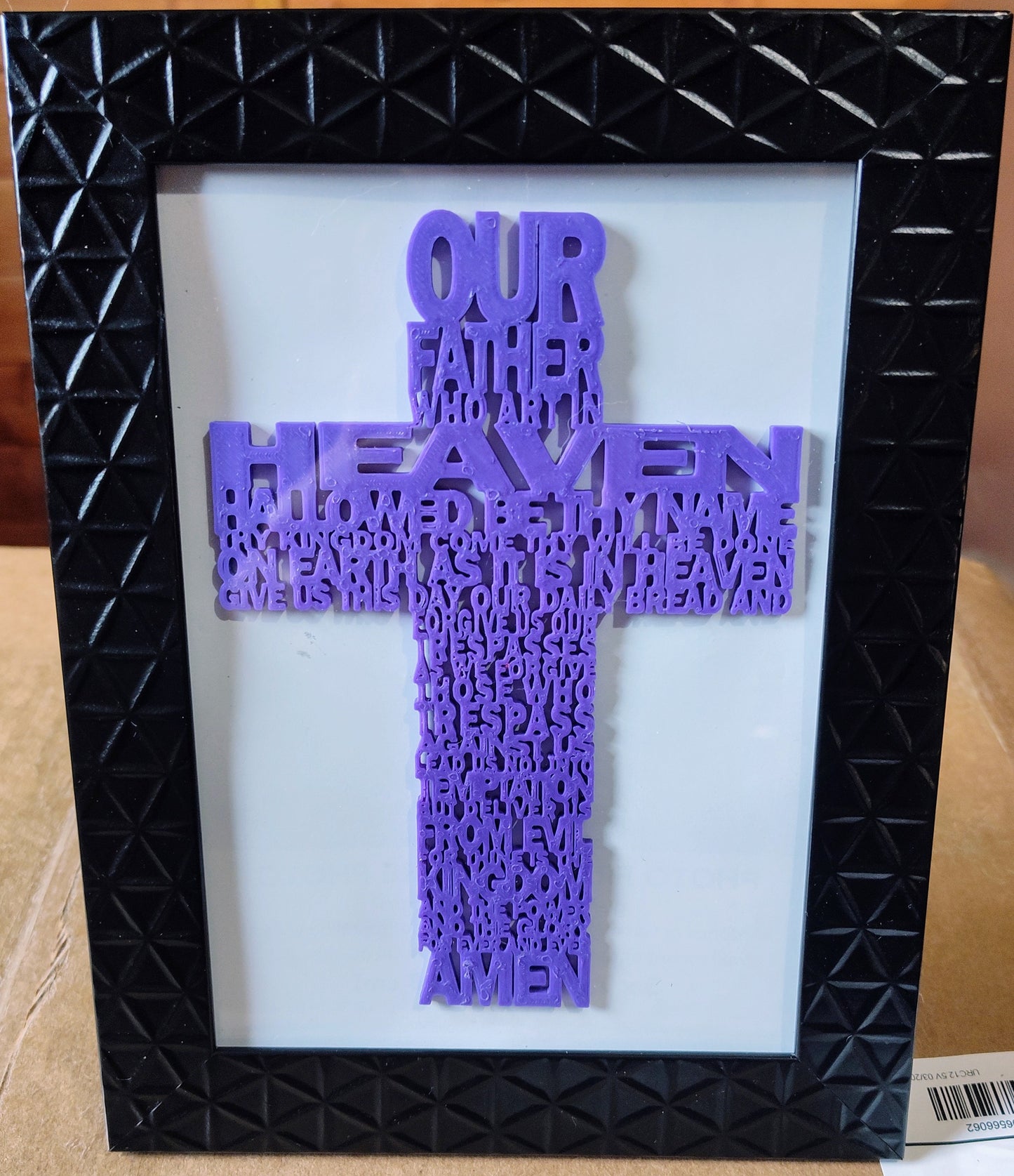 The Lord's Prayer Cross with Optional Frame