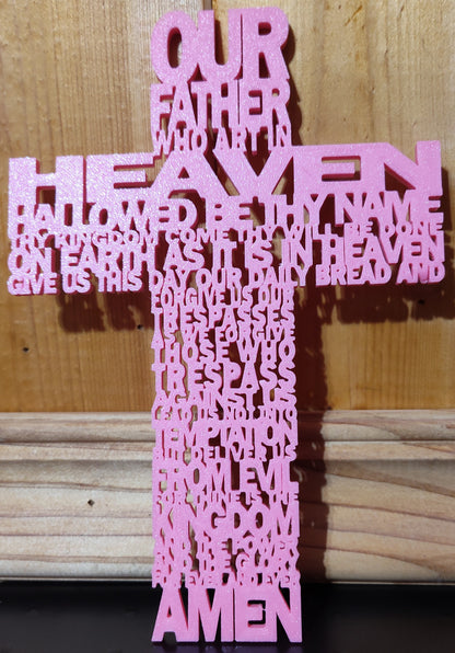 The Lord's Prayer Cross with Optional Frame