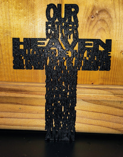 The Lord's Prayer Cross with Optional Frame