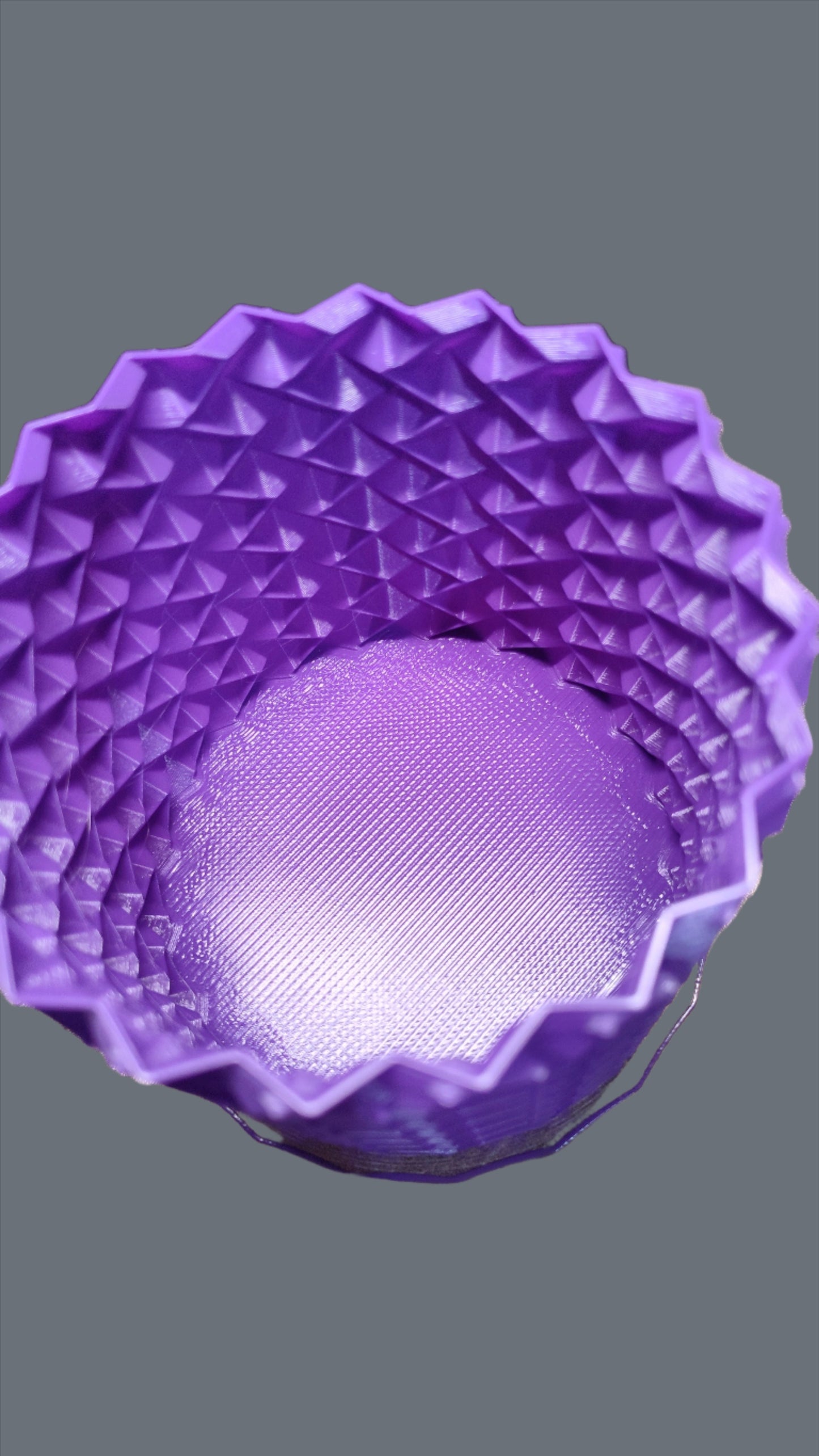 Inside view of the pot/storage. Color: Light Purple (Super PLA+).